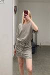 BORIS BIDJAN SABERI skirt WSKIRT1 FTS10001 light grey